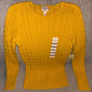 St. John's Bay Mustard Cable Knit Sweater